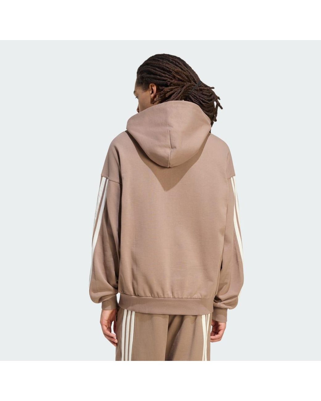 Adidas Brown Kit 3-Stripes Hoodie Hoodies for men