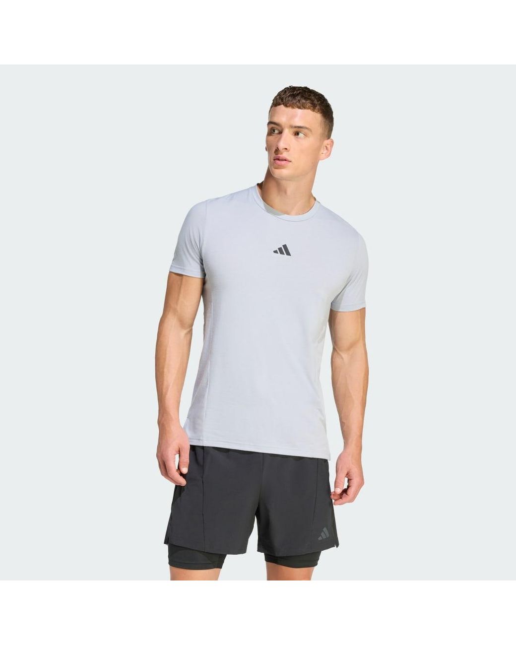 Adidas Blue Designed For Training Workout Tee for men