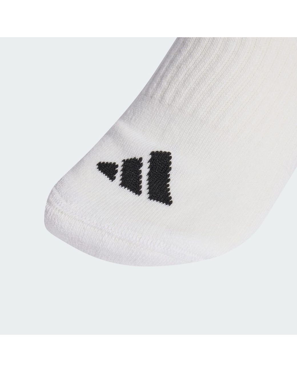 Adidas White 3-Stripes Essentials Cushioned Crew Socks 6 Pair Pack