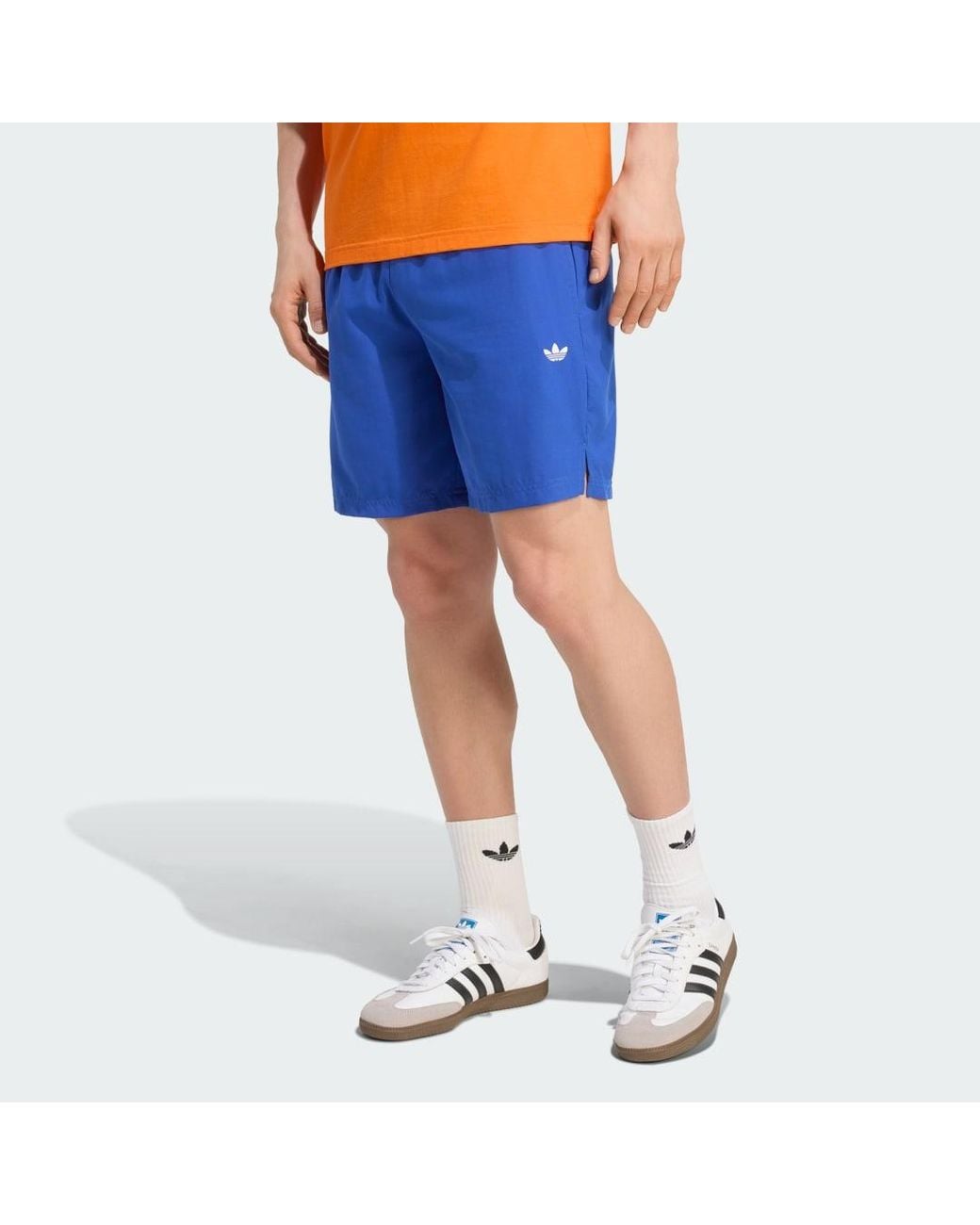 Adidas Blue Trefoil Essentials Swim Shorts for men