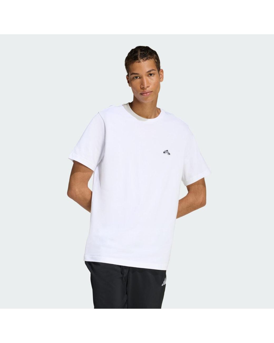 Adidas White Summer Slide Trim Graphic T-Shirt for men