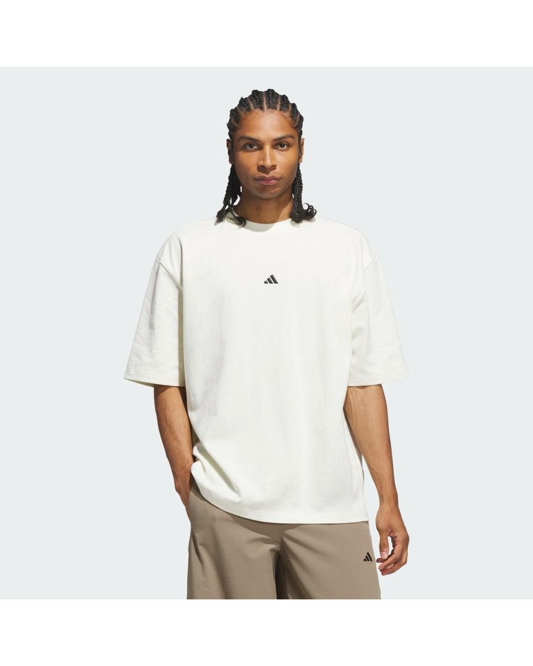 Adidas White Basketball Single Jersey T-Shirt