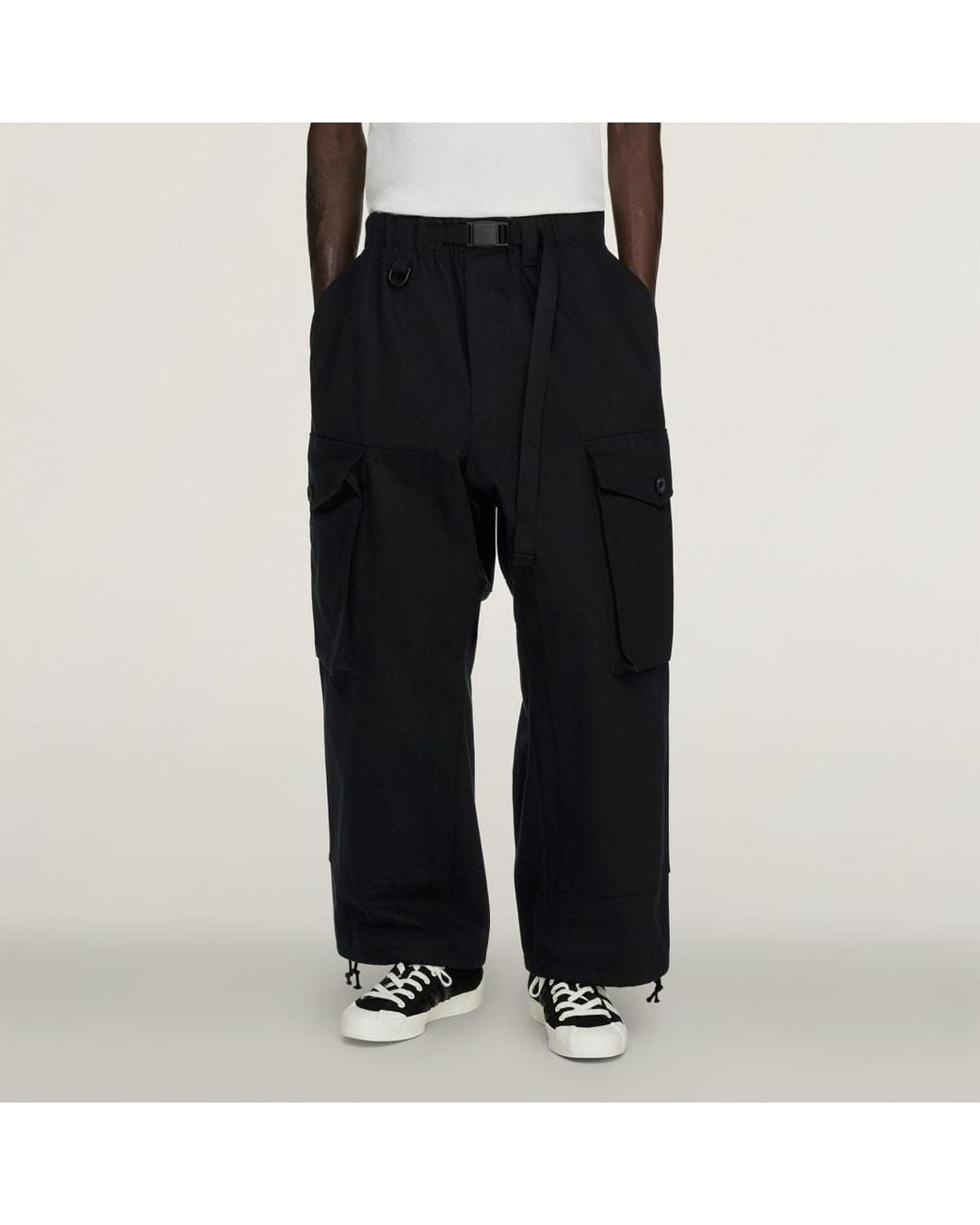 Adidas White Y-3 Twill Trousers for men