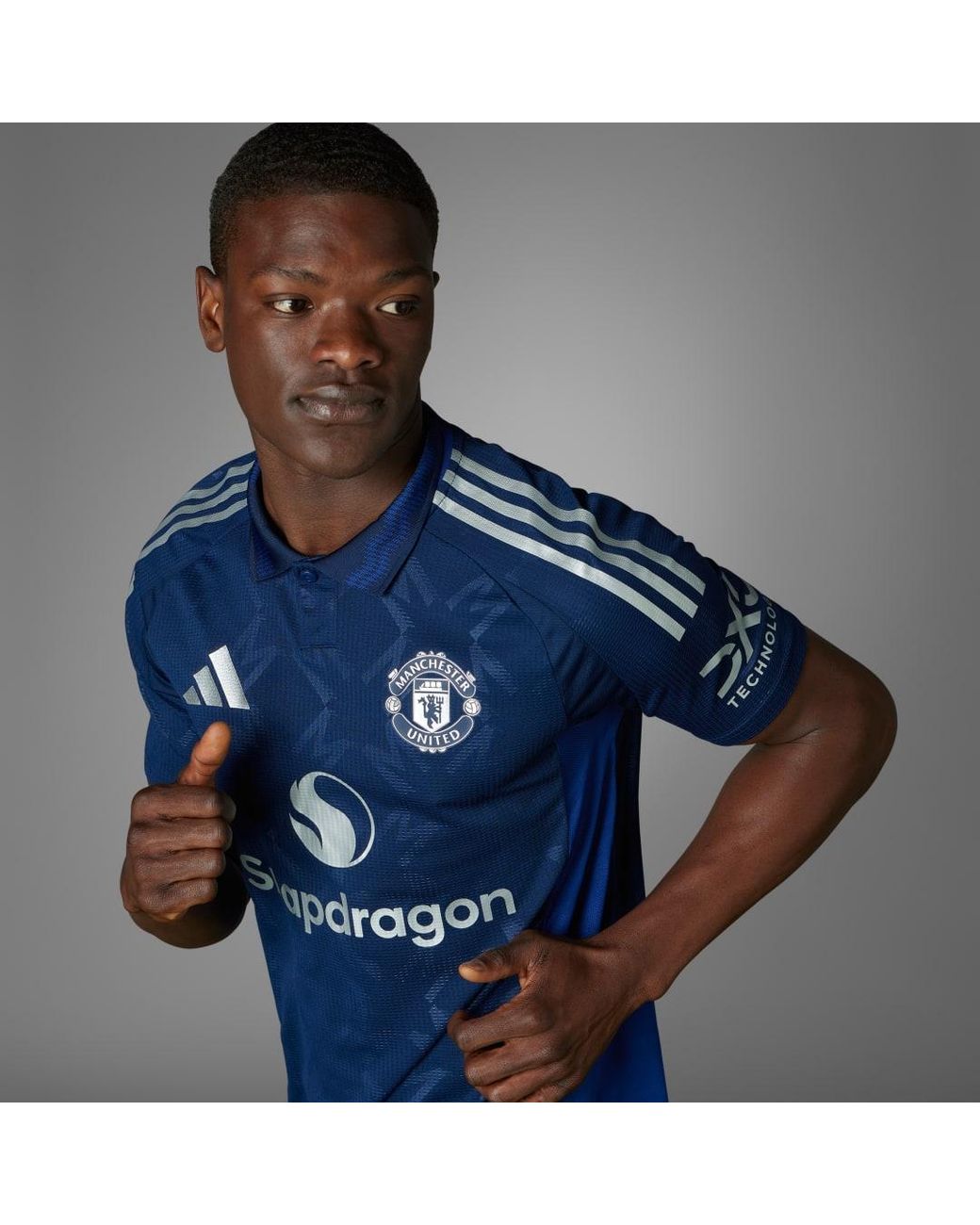Adidas Blue Manchester United 24/25 Away Authentic Jersey for men