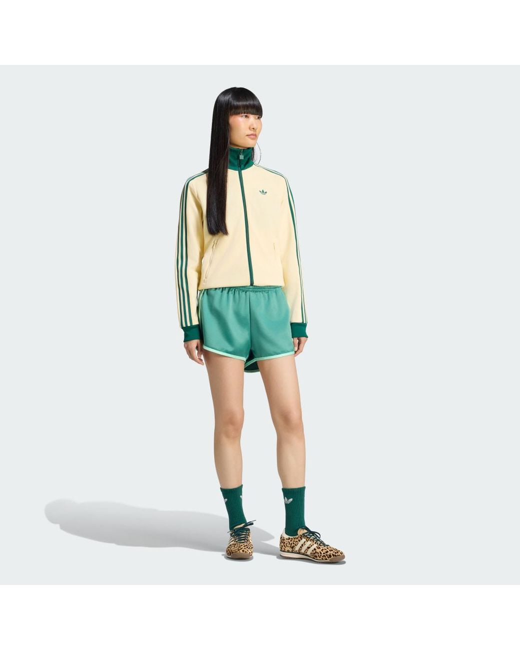Adidas Green Satin 3S Sprinter Short