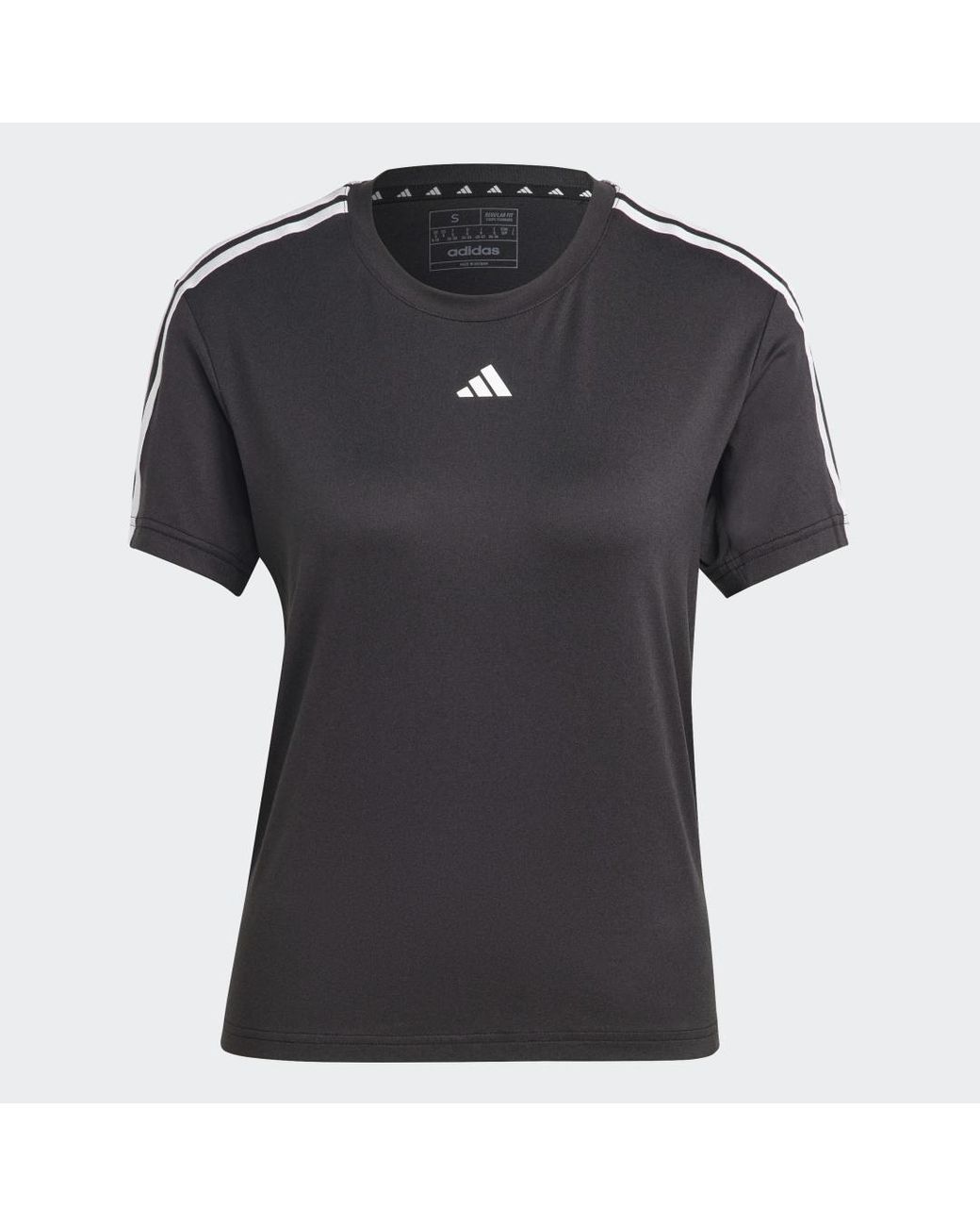 Adidas Black Aeroready Train Essentials 3-stripes T-shirt
