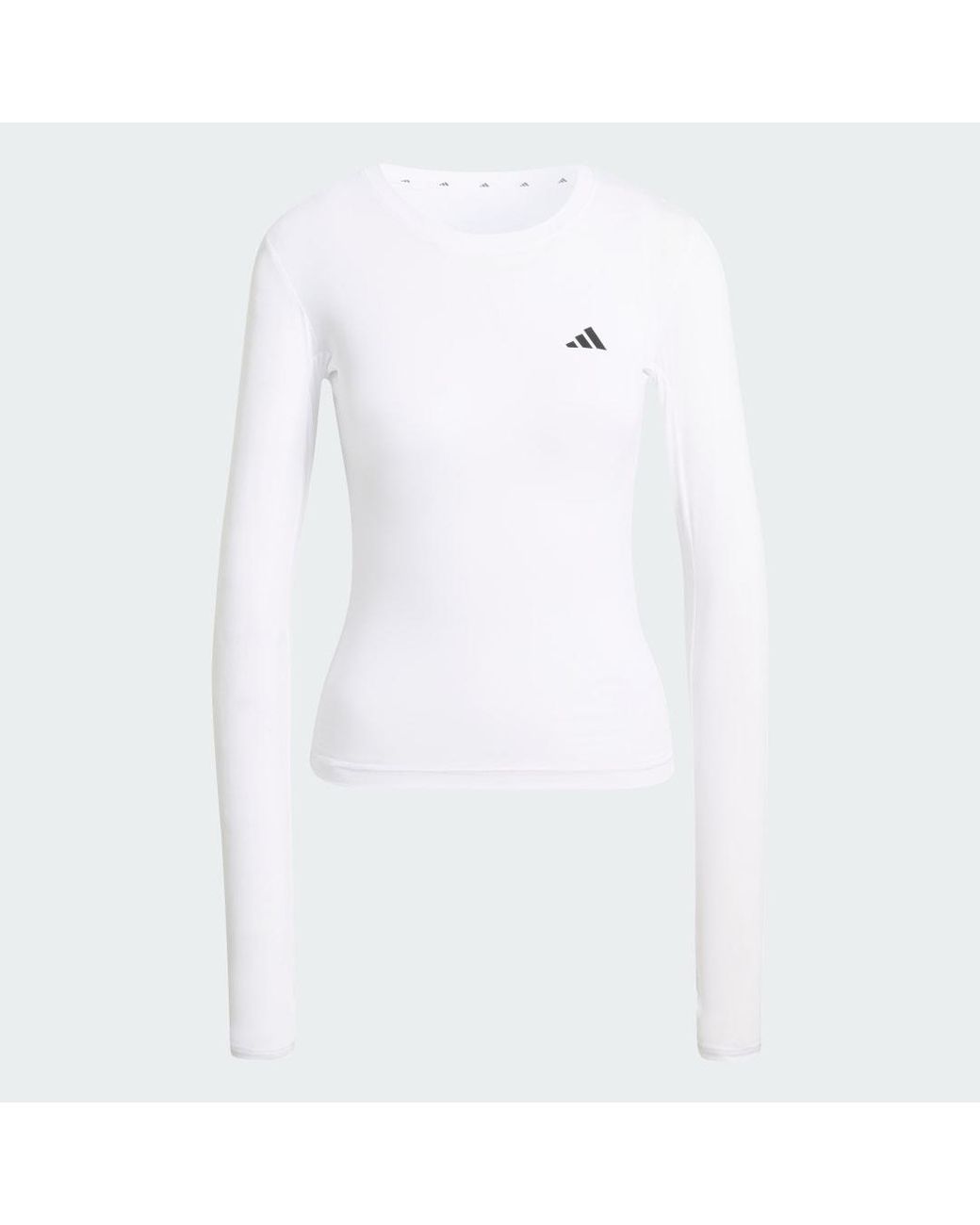 Adidas White Primelift Essentials Workout Contour Long Sleeve