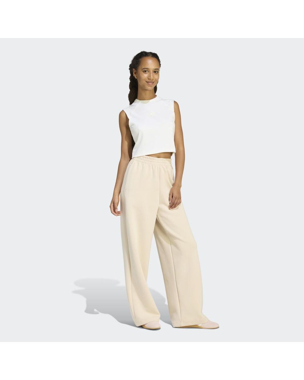 Adidas Natural Soft Lux Straight Leg Tracksuit Bottoms