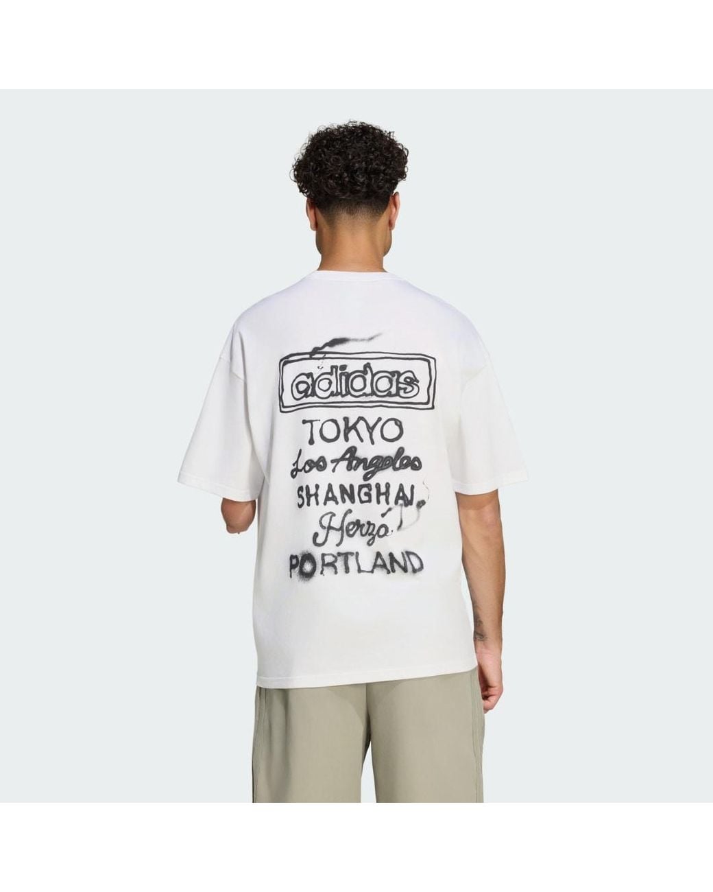 Adidas White Powder Tongue T-Shirt for men