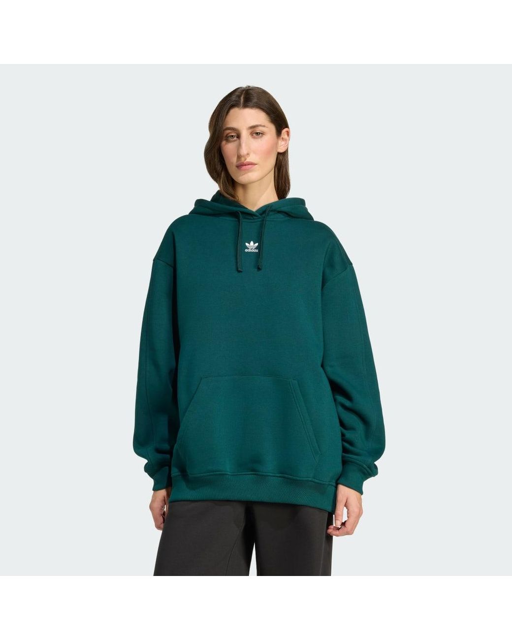Adidas Green Essentials Oversized Fleece Hoodie