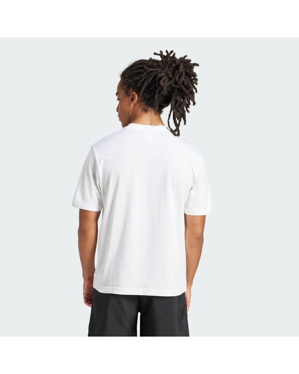 Adidas White Essentials Small Logo Graphic Single Jersey T-Shirt