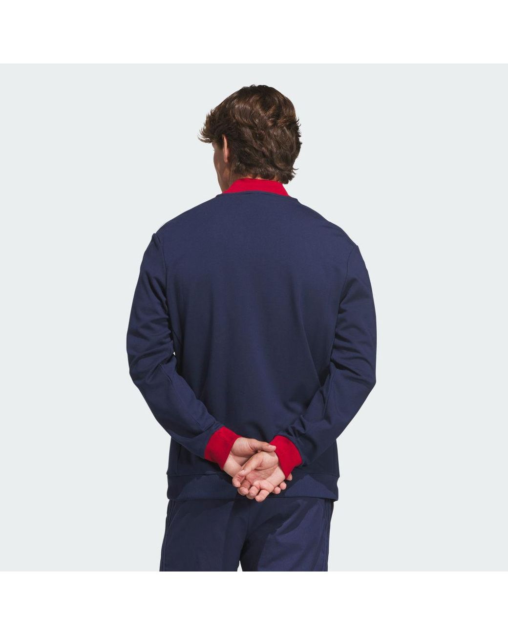 Adidas Blue Originals 3-Stripe Half-Zip Sweatshirt for men