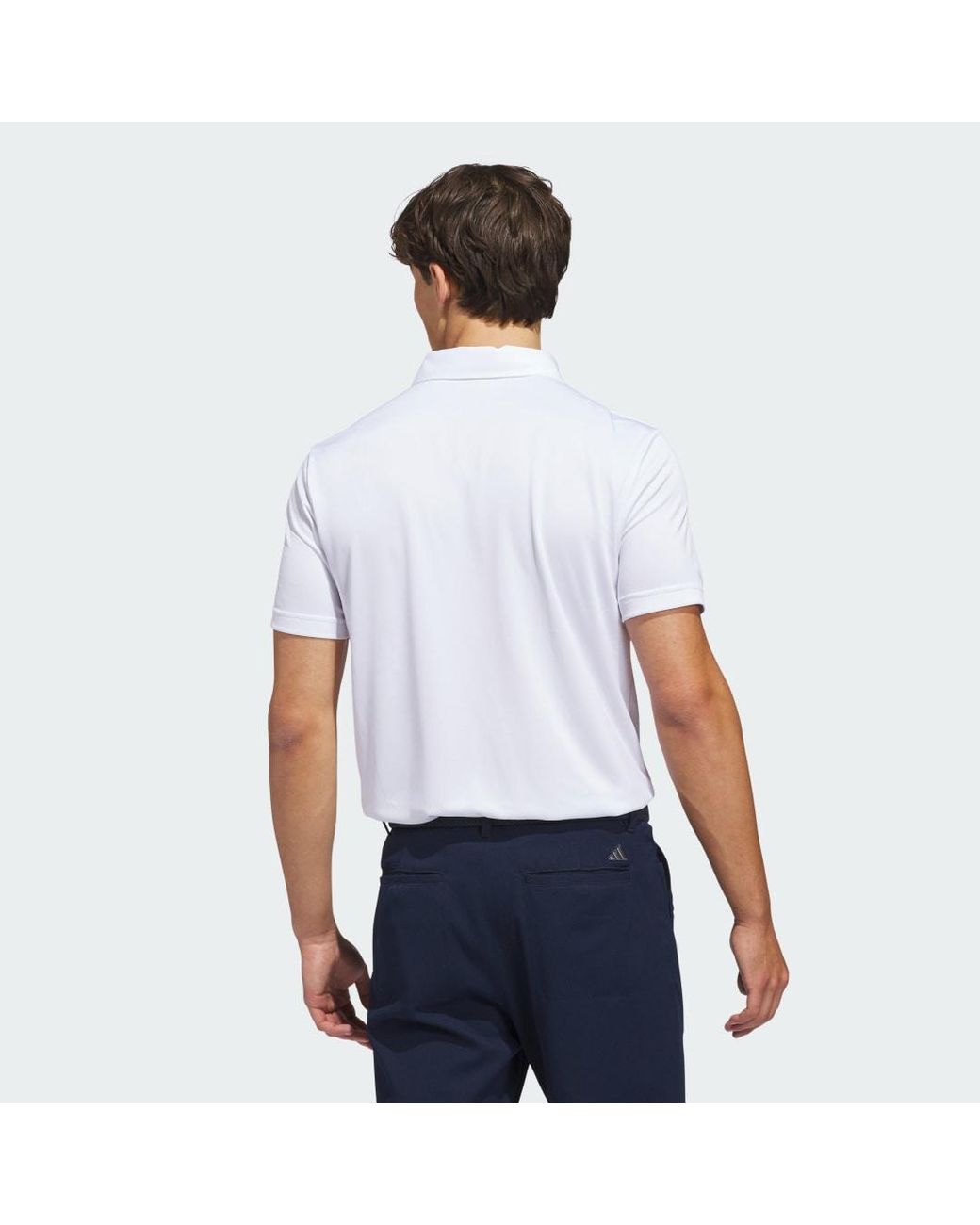 Adidas White Performance Solid Polo Shirt for men