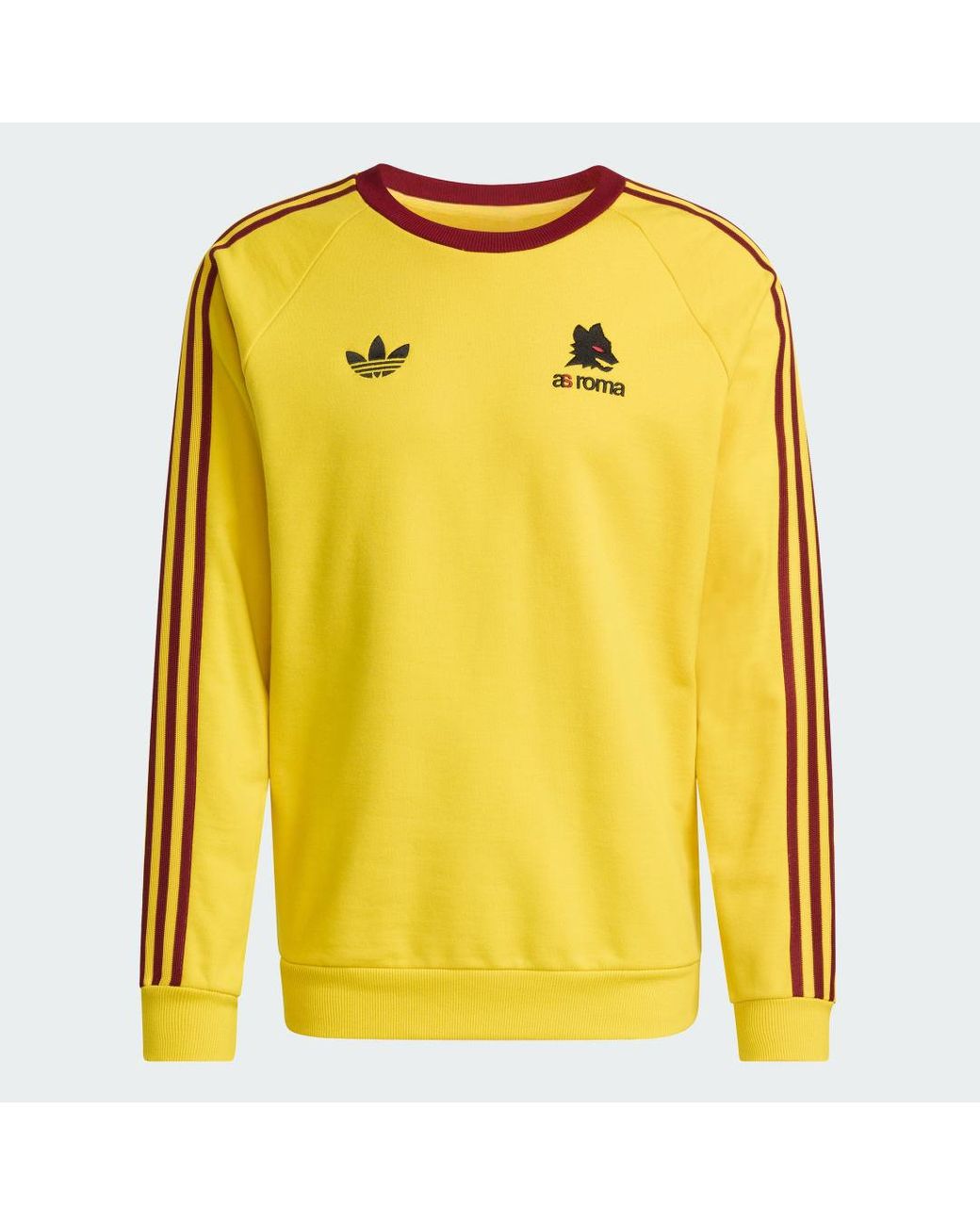 Adidas Yellow As Roma Originals Crew Sweatshirt for men