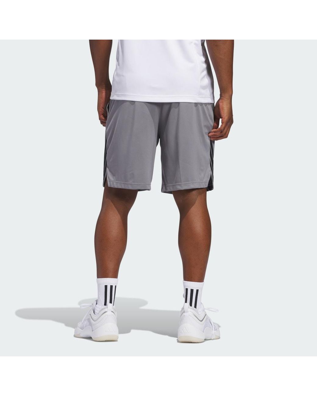 Adidas Gray Legends 3-Stripes Basketball Shorts for men