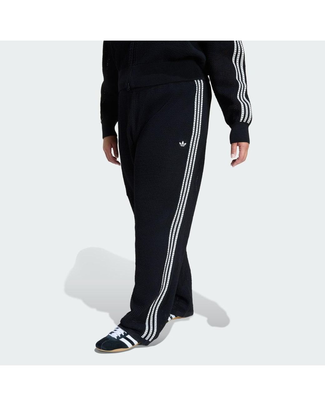 Adidas Black Knitted Crotchet Firebird Track Pants