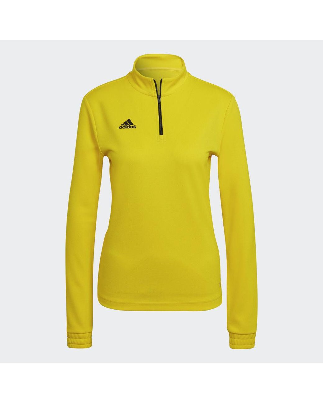 Adidas Yellow Zip Neck Funnel Long Sleeve Sweatshirt