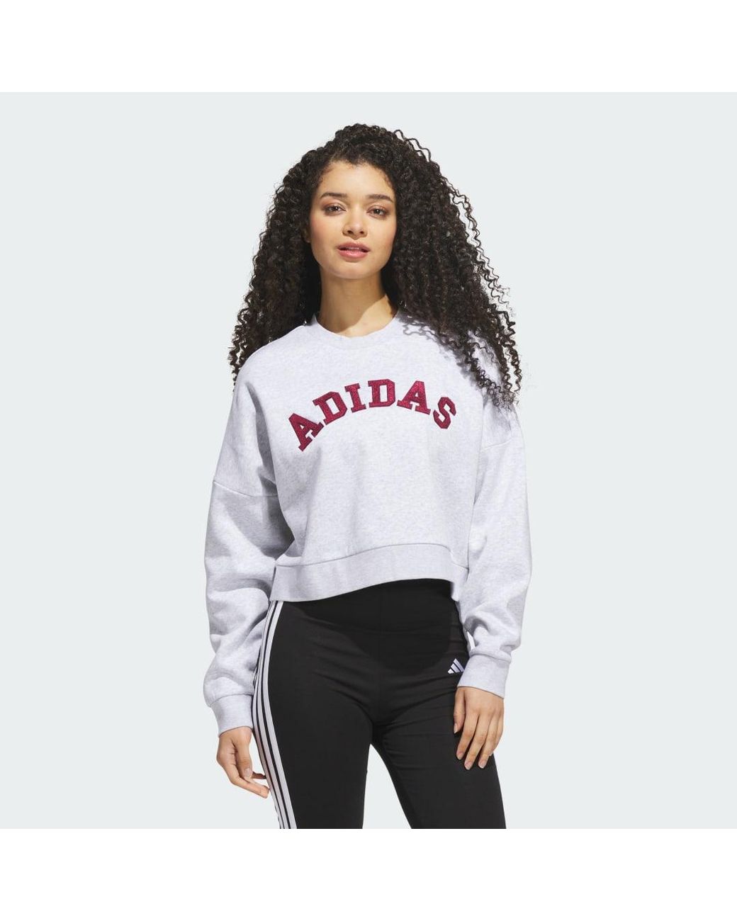 Adidas White Chenille Logo Graphic Sweatshirt