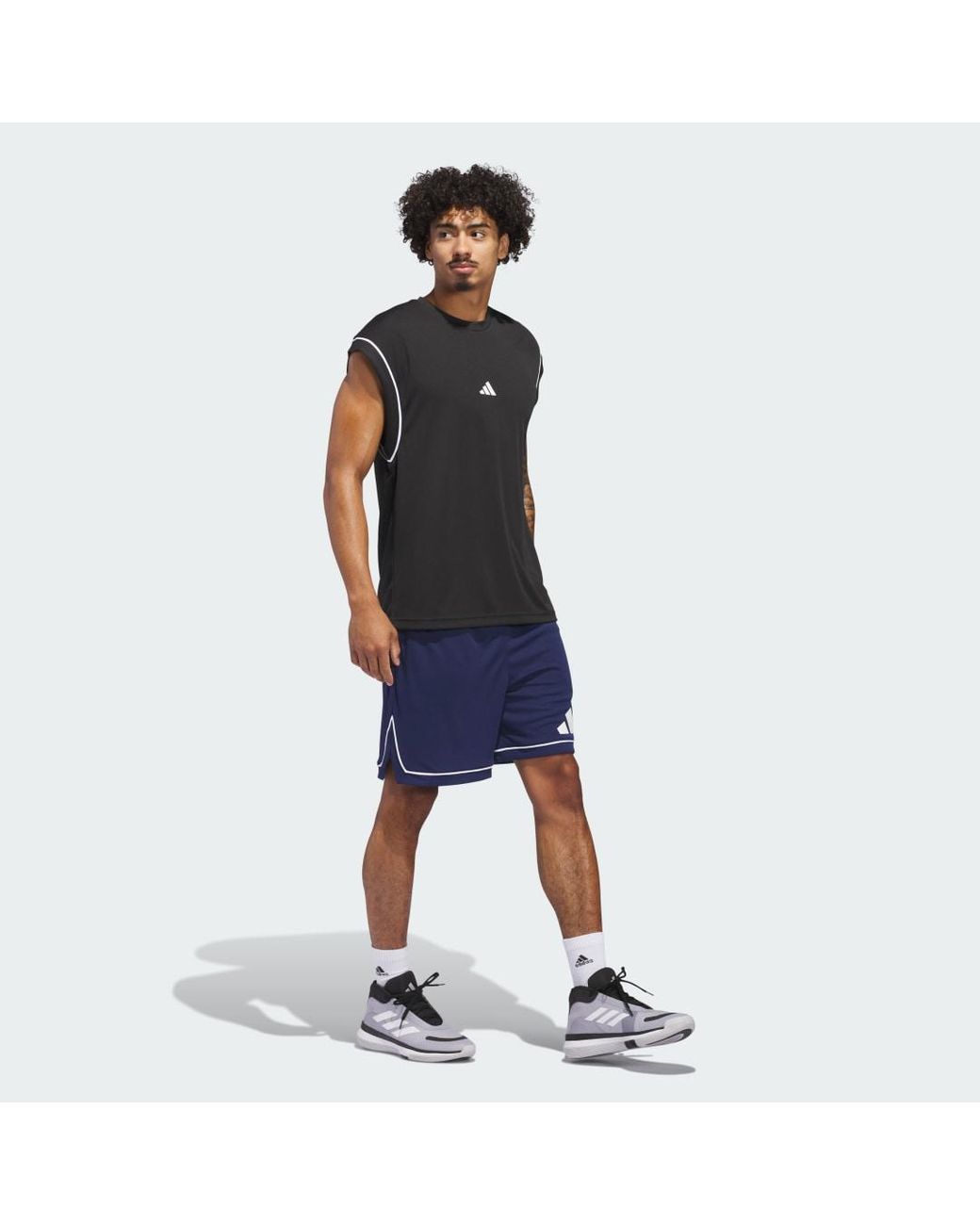 Adidas Originals Blue Basketball Badge Of Sport Shorts for men