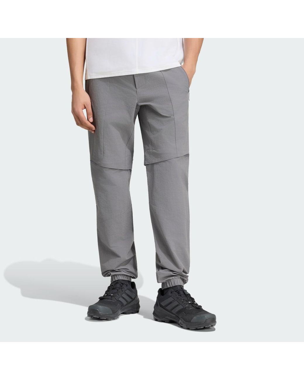 Adidas Gray Terrex Xperior Utilitas Clima365 Zip-Off Tracksuit Bottoms for men