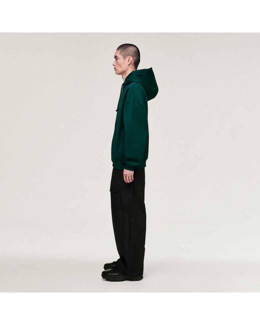 Adidas Green Y-3 Brushed Terry Zip Hoodie