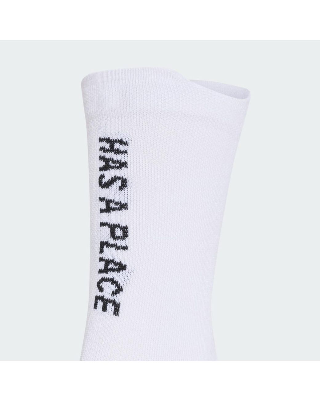Adidas White Running Message Crew Sock