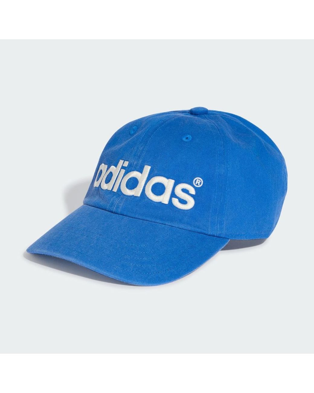 Adidas Blue Washed Twill Dad Baseball Kappe