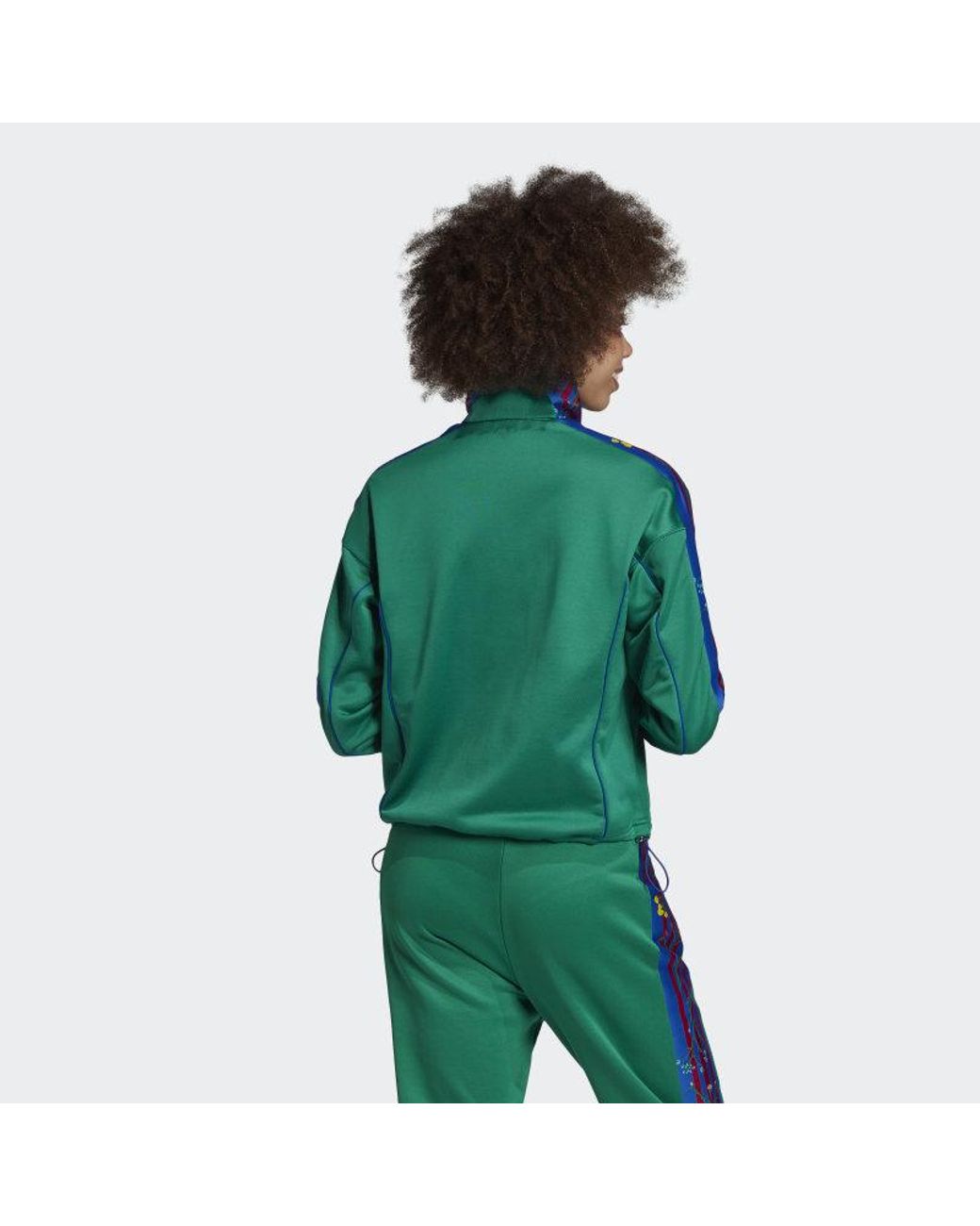 Adidas green floral jacket cheap