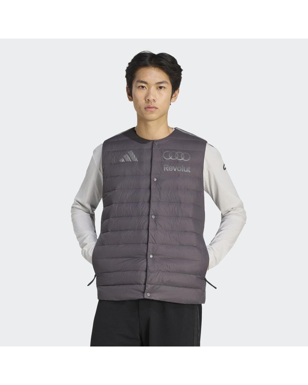 Adidas Gray Audi Revolut F1 Team Engineers &Amp; Marketing Padded Vest for men
