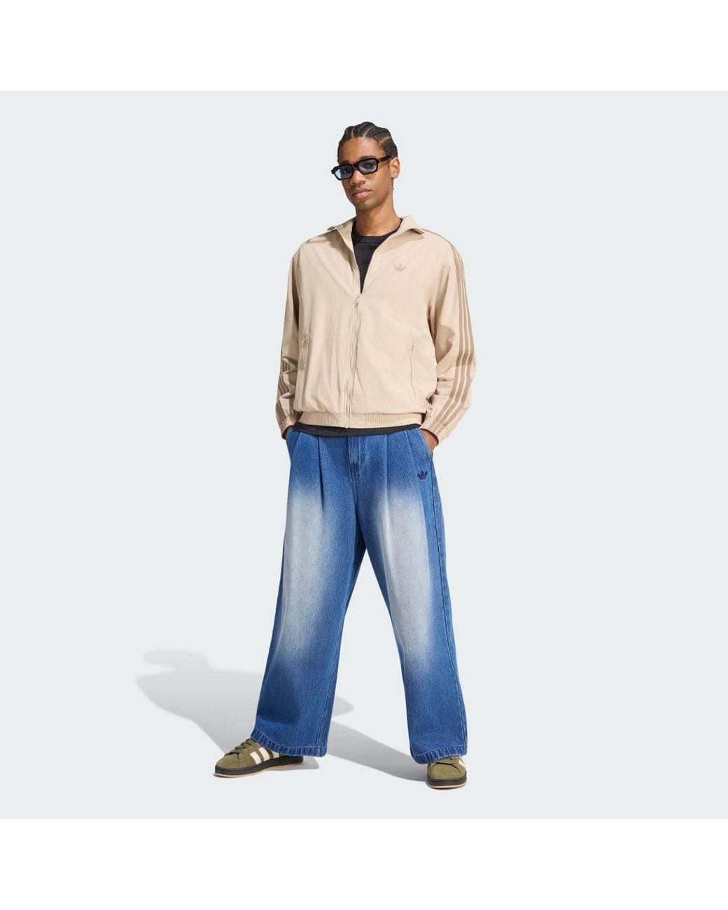 Adidas Blue Jeans Mid-Rise Wide Leg for men