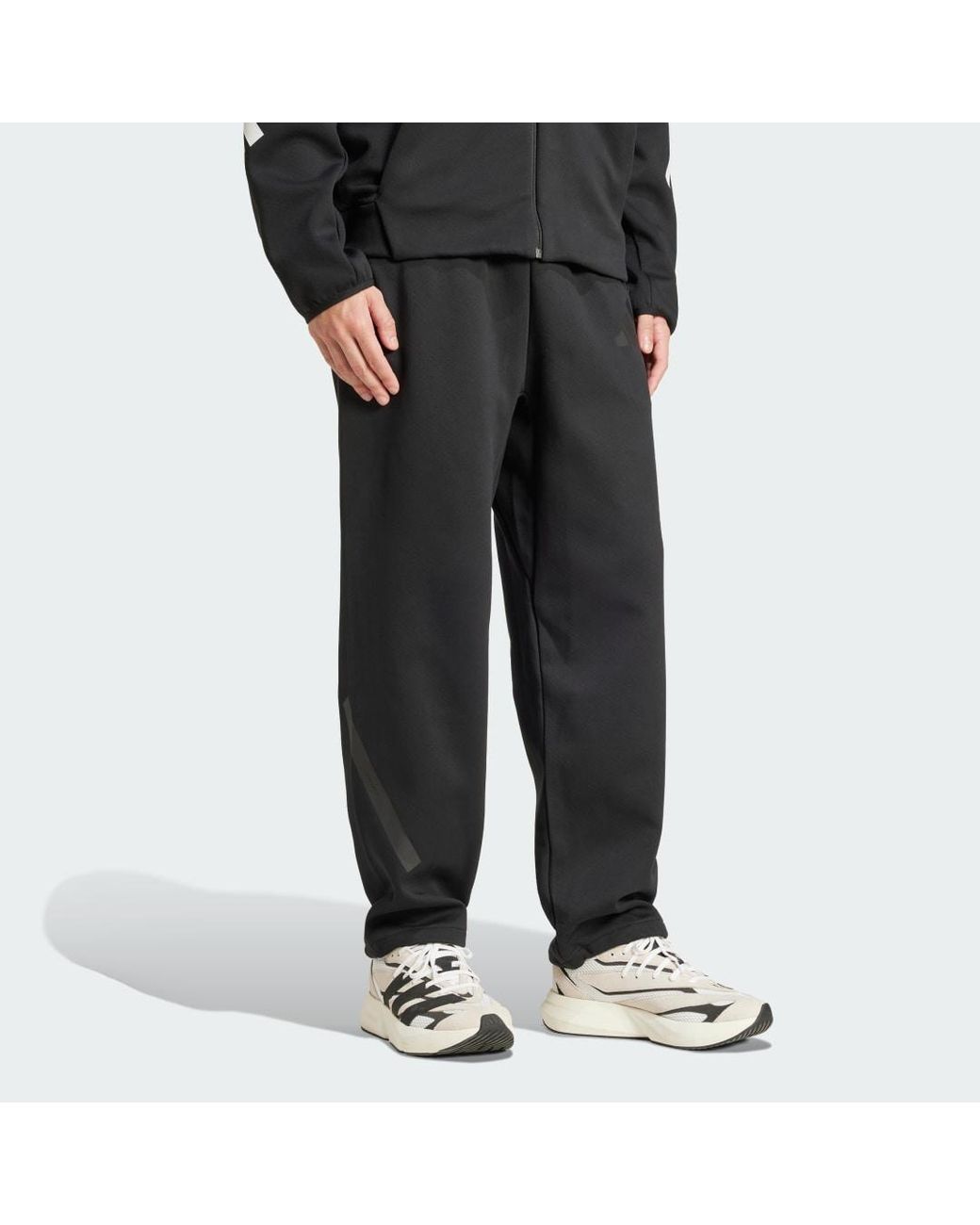 Adidas Black Z.N.E. Open-Hem Joggers for men