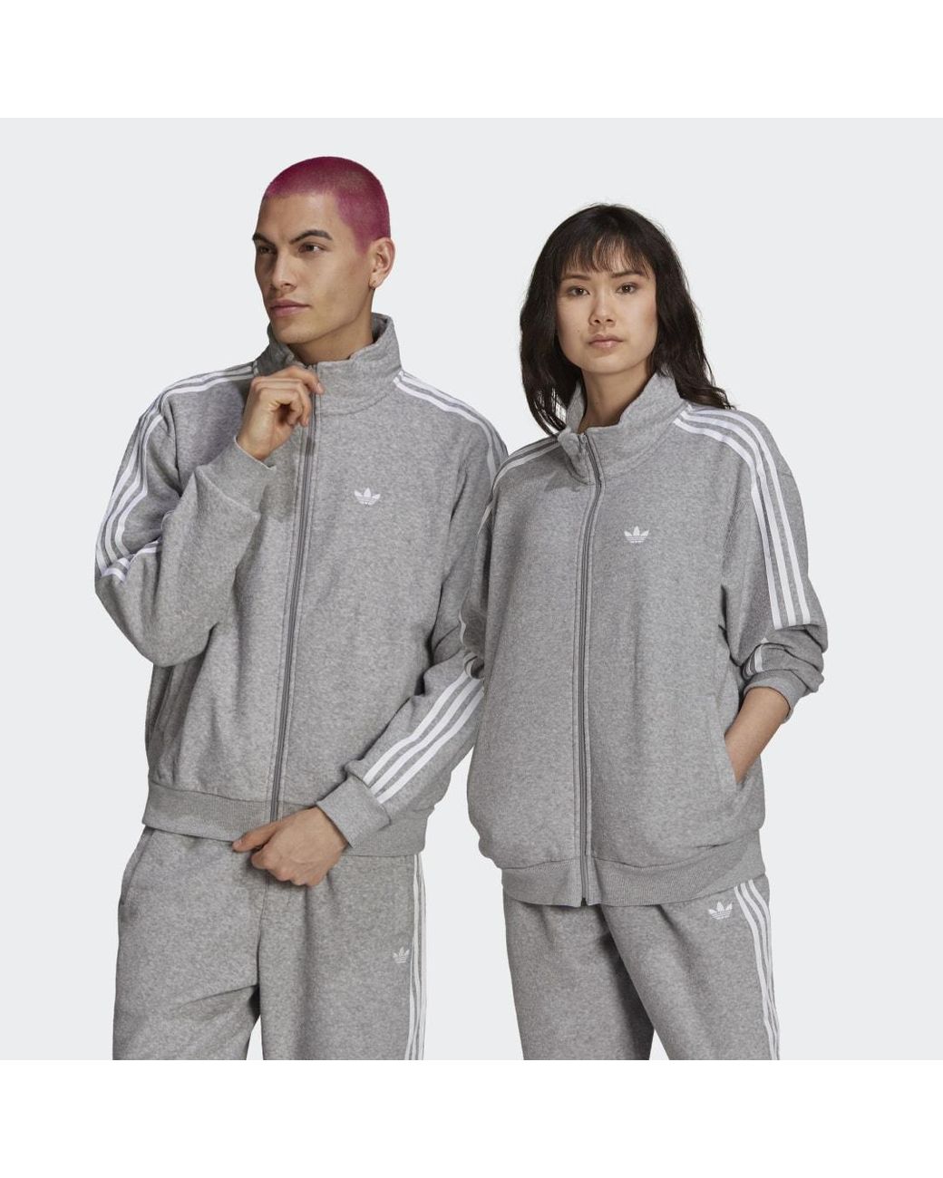 adidas Bouclé Firebird Originals Jacke – Genderneutral in Grau | Lyst DE