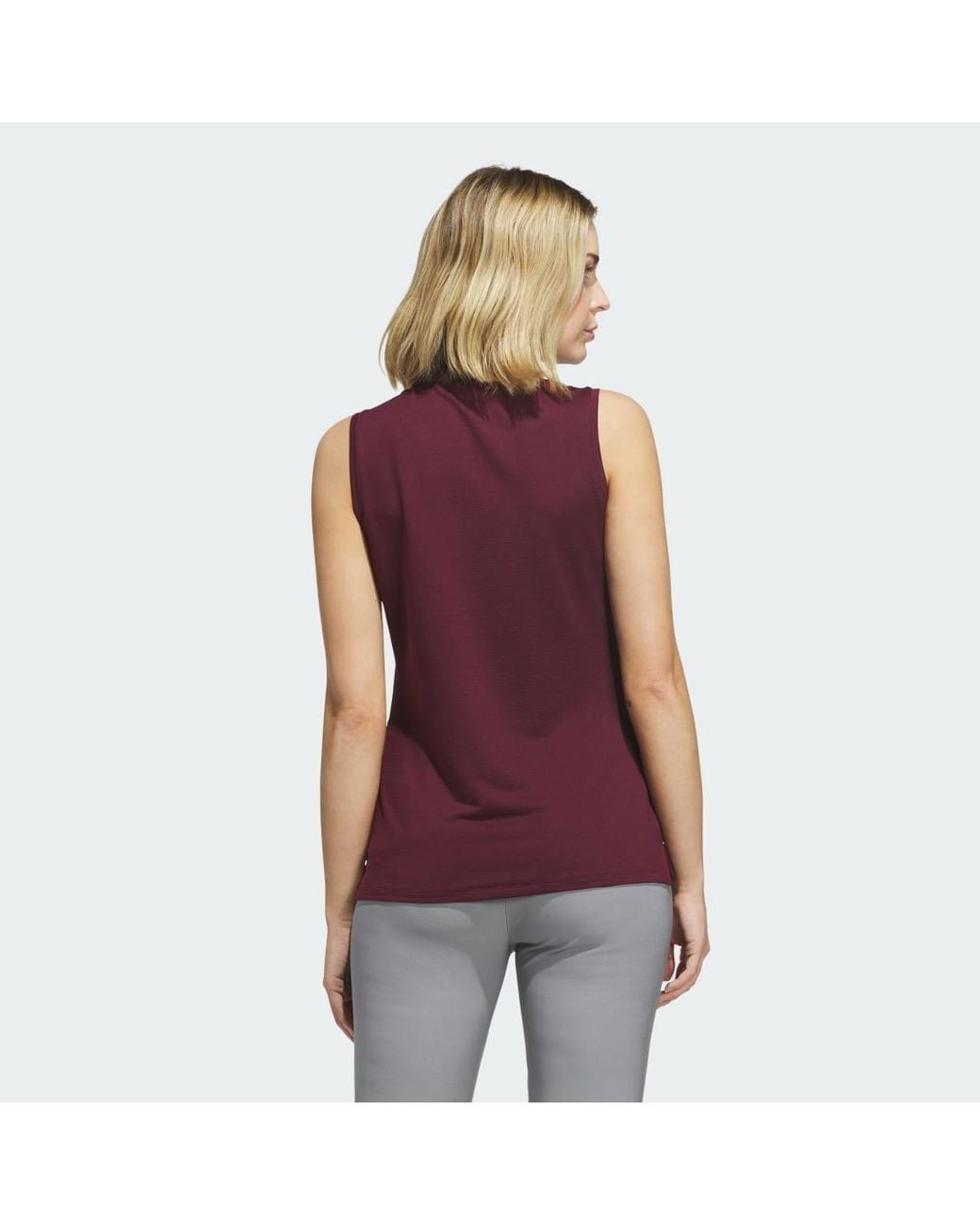 Adidas Red Solid Ottoman Polo Shirt