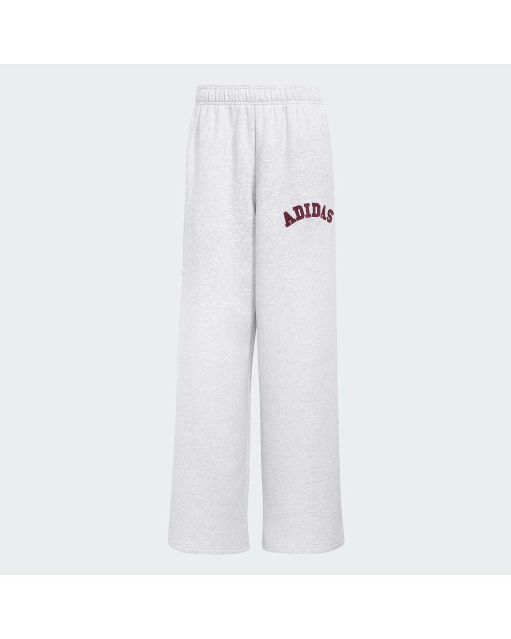 Adidas White 3-Stripes Joggers