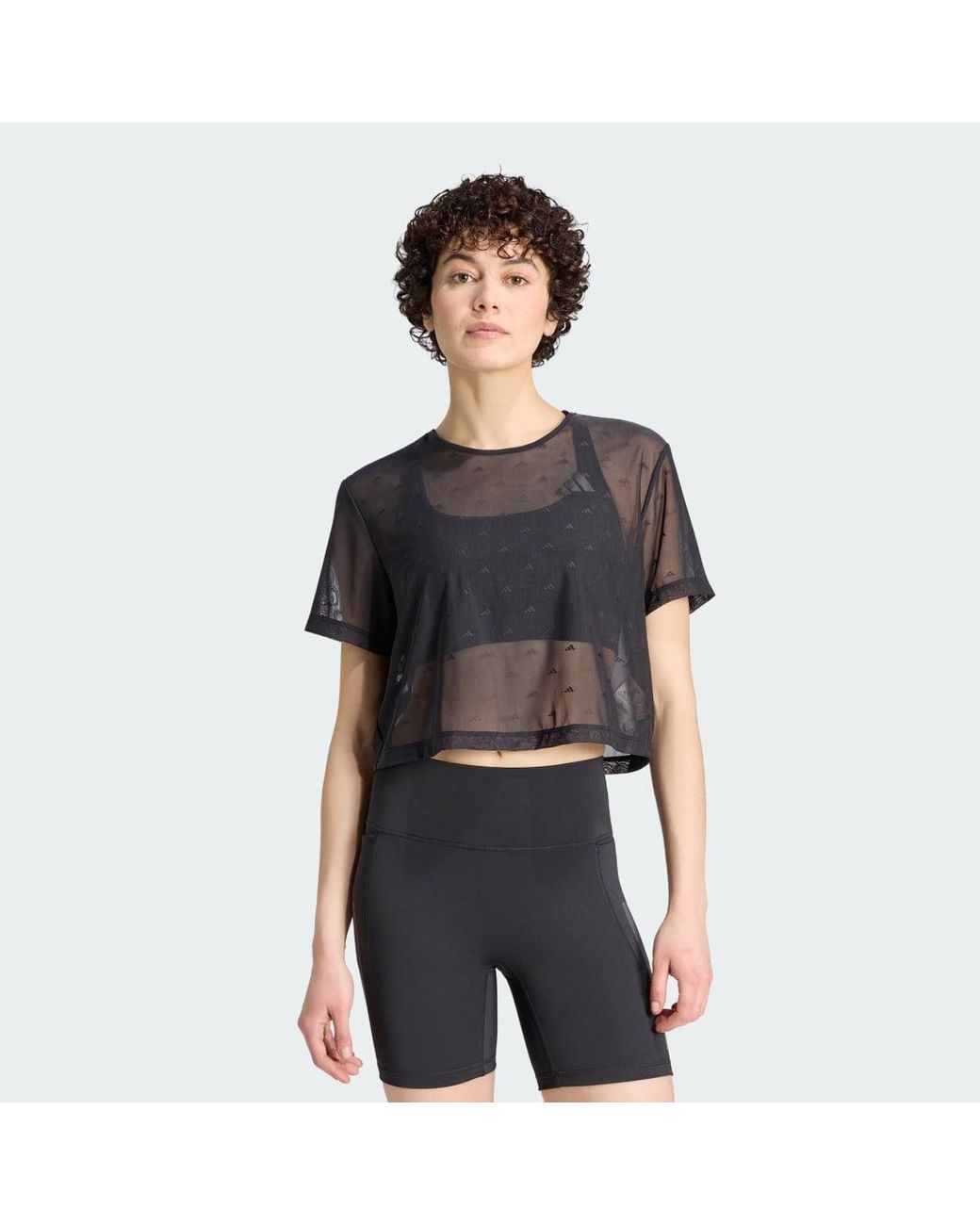 Adidas Originals Black Primelift Essentials Workout Boxy Mesh T-Shirt