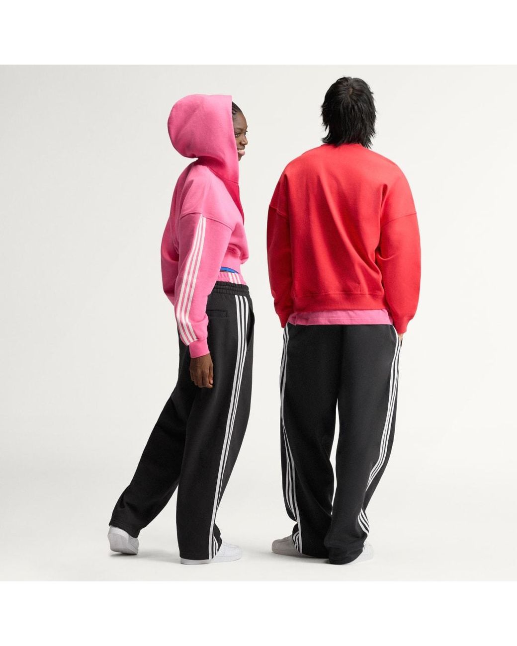Adidas Red Adisignature 3 Stripes Open Hem Sweatpants