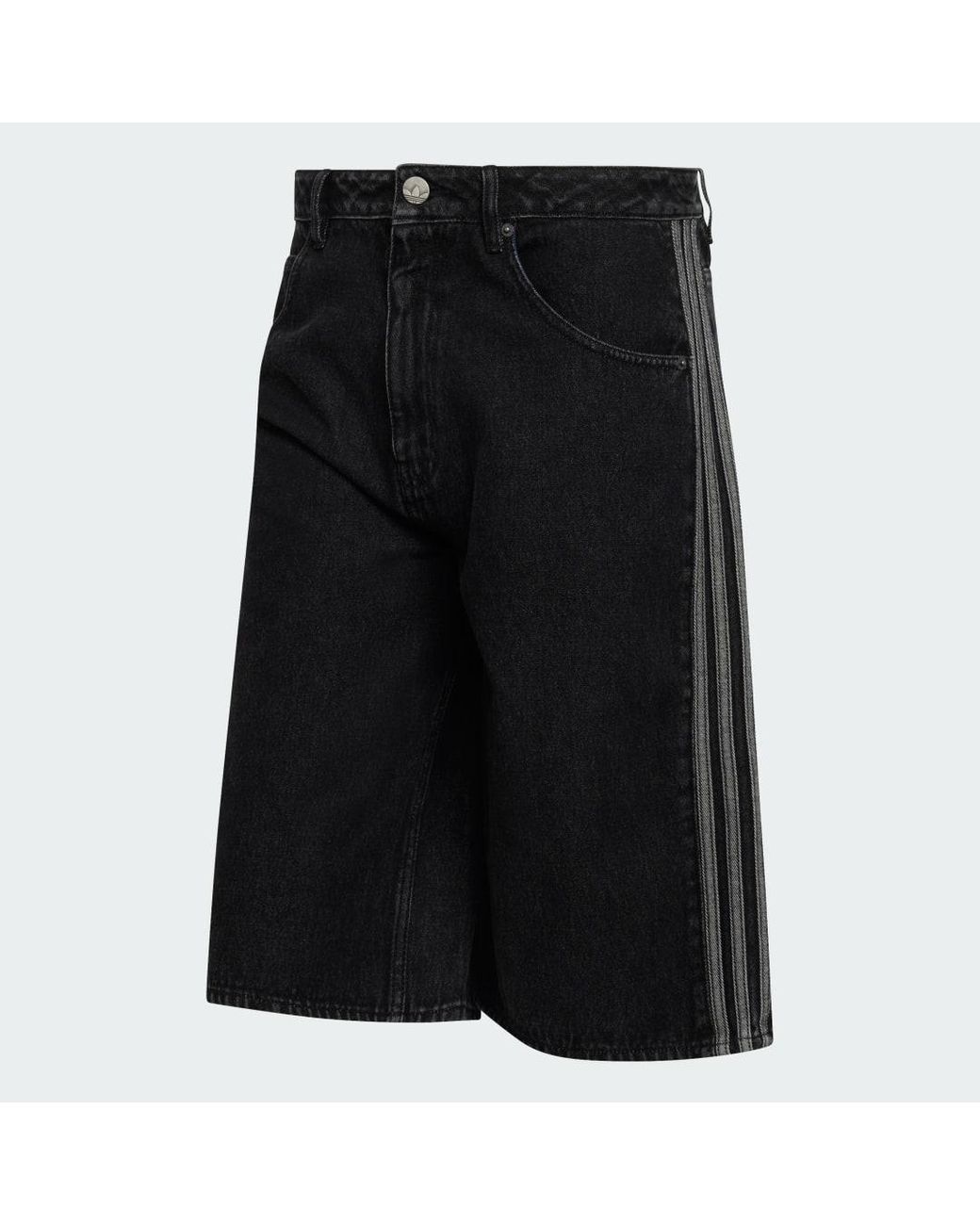 Adidas Black Firebird Adicolor Denim Jorts for men