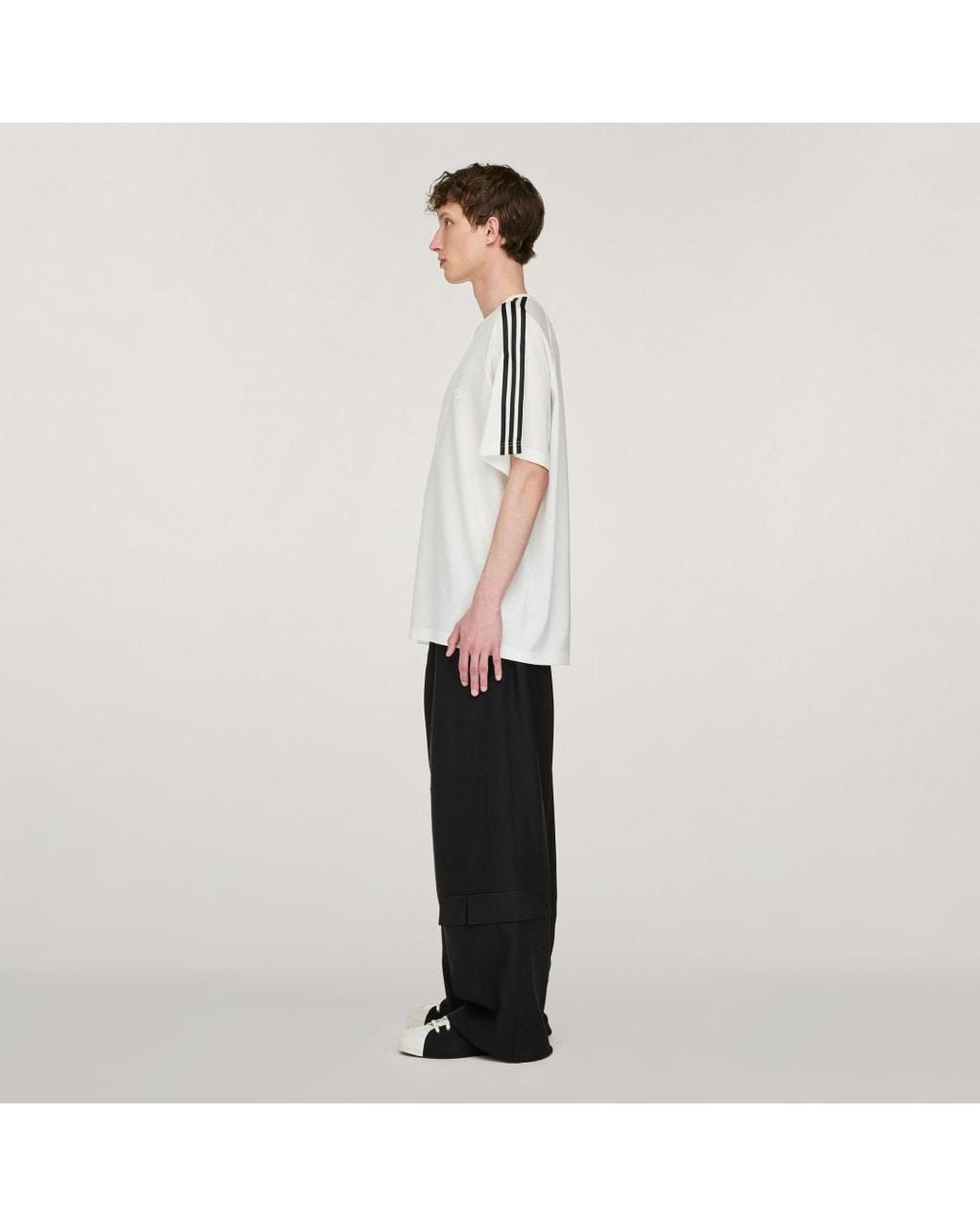 Adidas Gray Y-3 Short Sleeve T-Shirt 3-Stripes