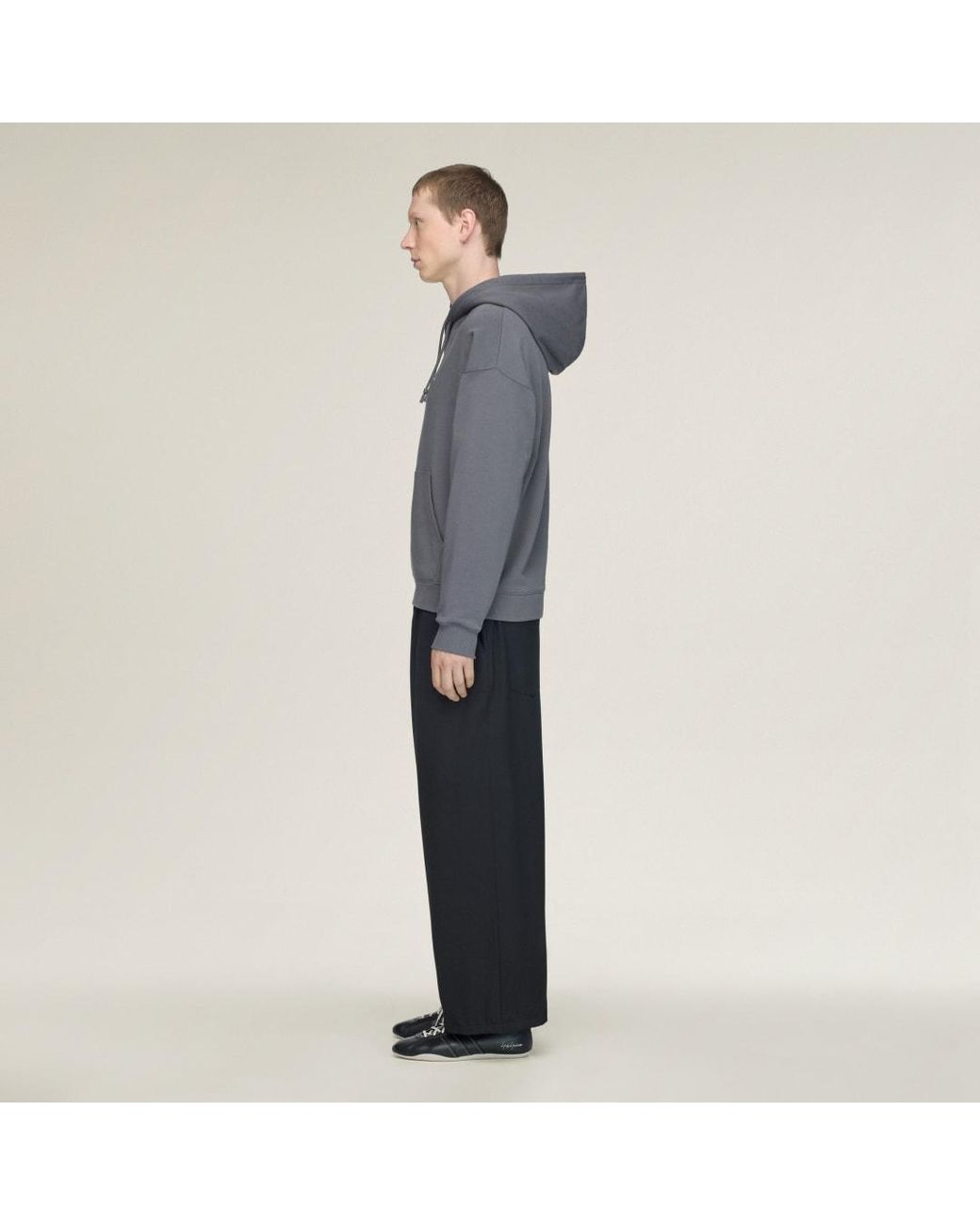 Adidas Gray Y-3 French Terry Liquid Logo Hoodie