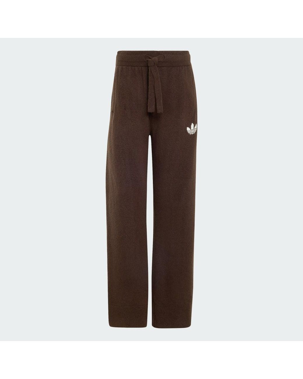 Adidas Brown Essentials Wide Leg Knit Pants