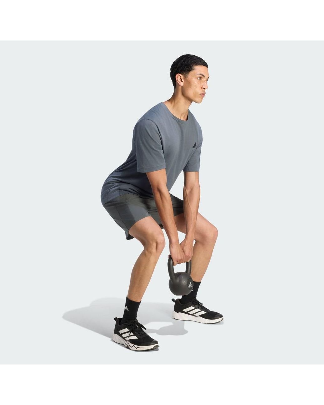 Adidas Gray Workout Essentials Feelready T-Shirt for men