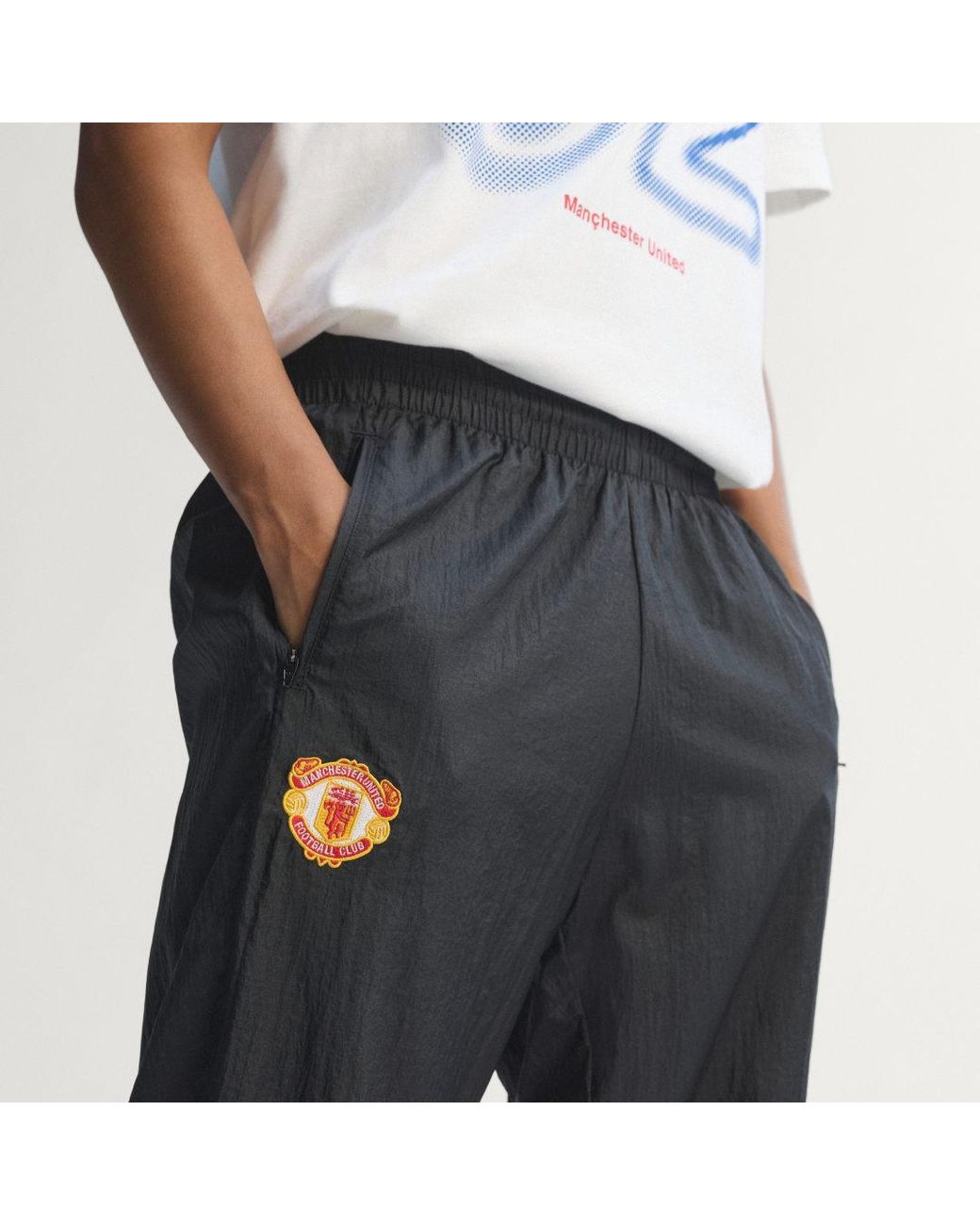 Adidas Black Manchester United Woven Pant 90 for men