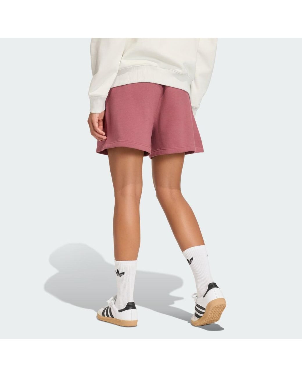 Adidas Pink Essentials Fleece Loose Shorts