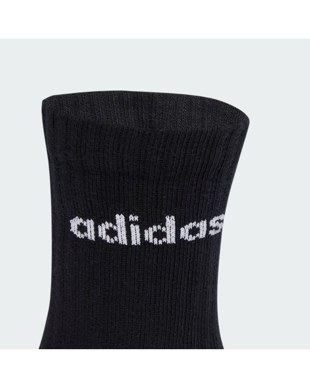 Adidas Blue Linear Crew Socks Cushioned Socks 6 Pair Pack