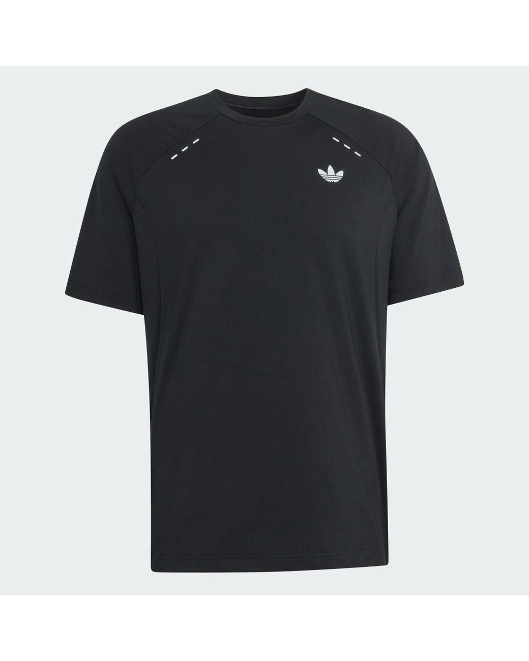 Adidas Originals Black Tech Trefoil Essentials Polyester T-Shirt for men