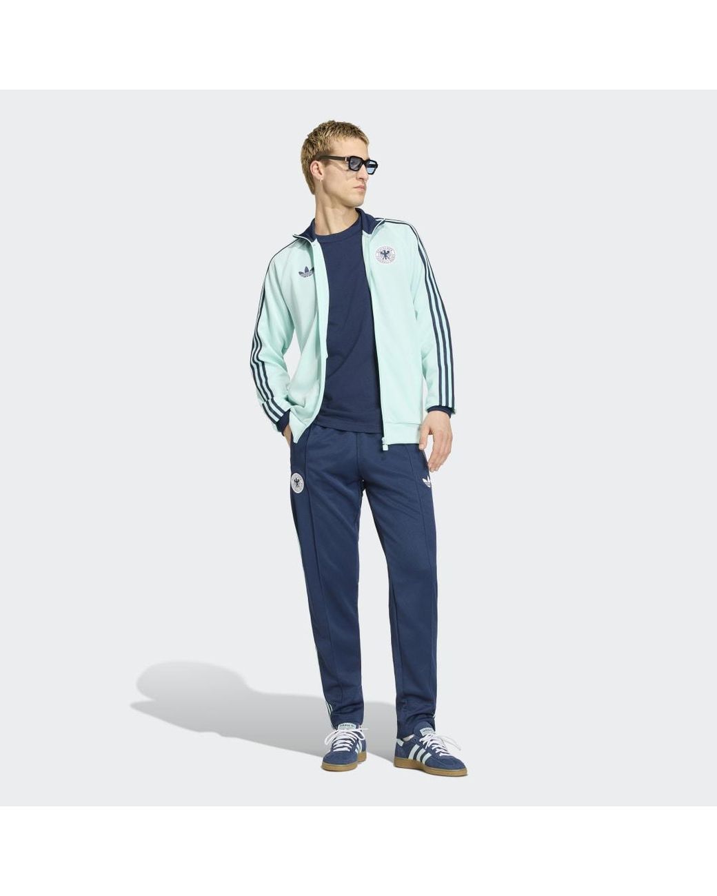 Adidas Originals Blue Germany National Team Originals Full-Zip Track Jacket for men