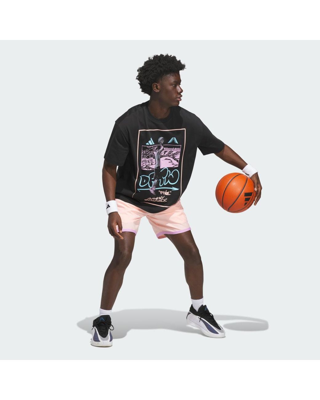 Adidas Originals Black Anthony Edwards Dftw Anime T-Shirt for men