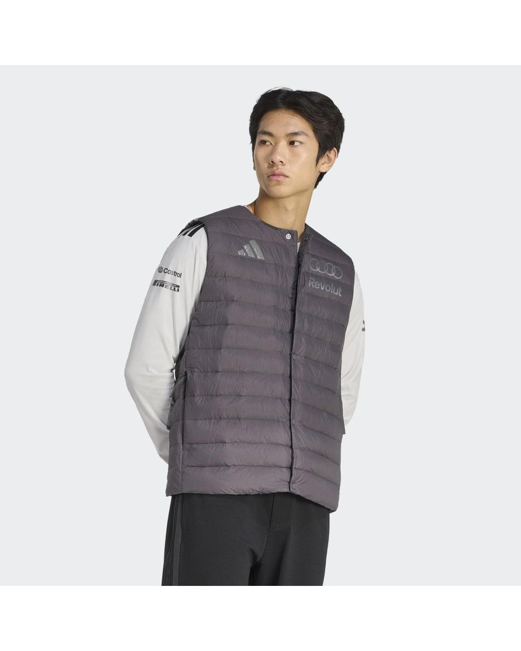 Adidas Gray Audi Revolut F1 Team Engineers &Amp; Marketing Padded Vest for men