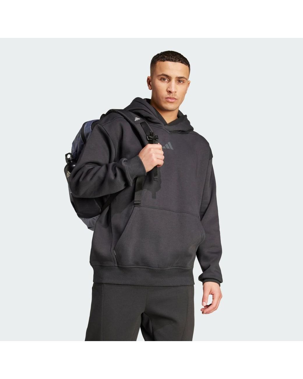 Adidas Gray Primelift Workout Oversize Hoodie for men