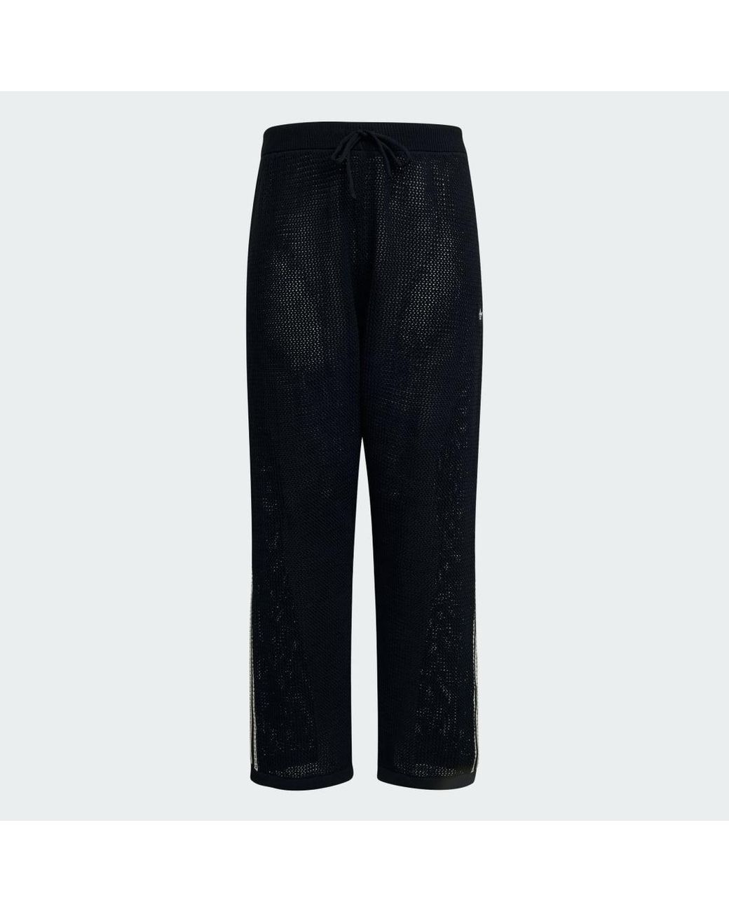 Adidas Black Knitted Crotchet Firebird Track Pants